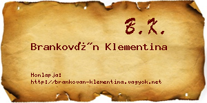 Brankován Klementina névjegykártya